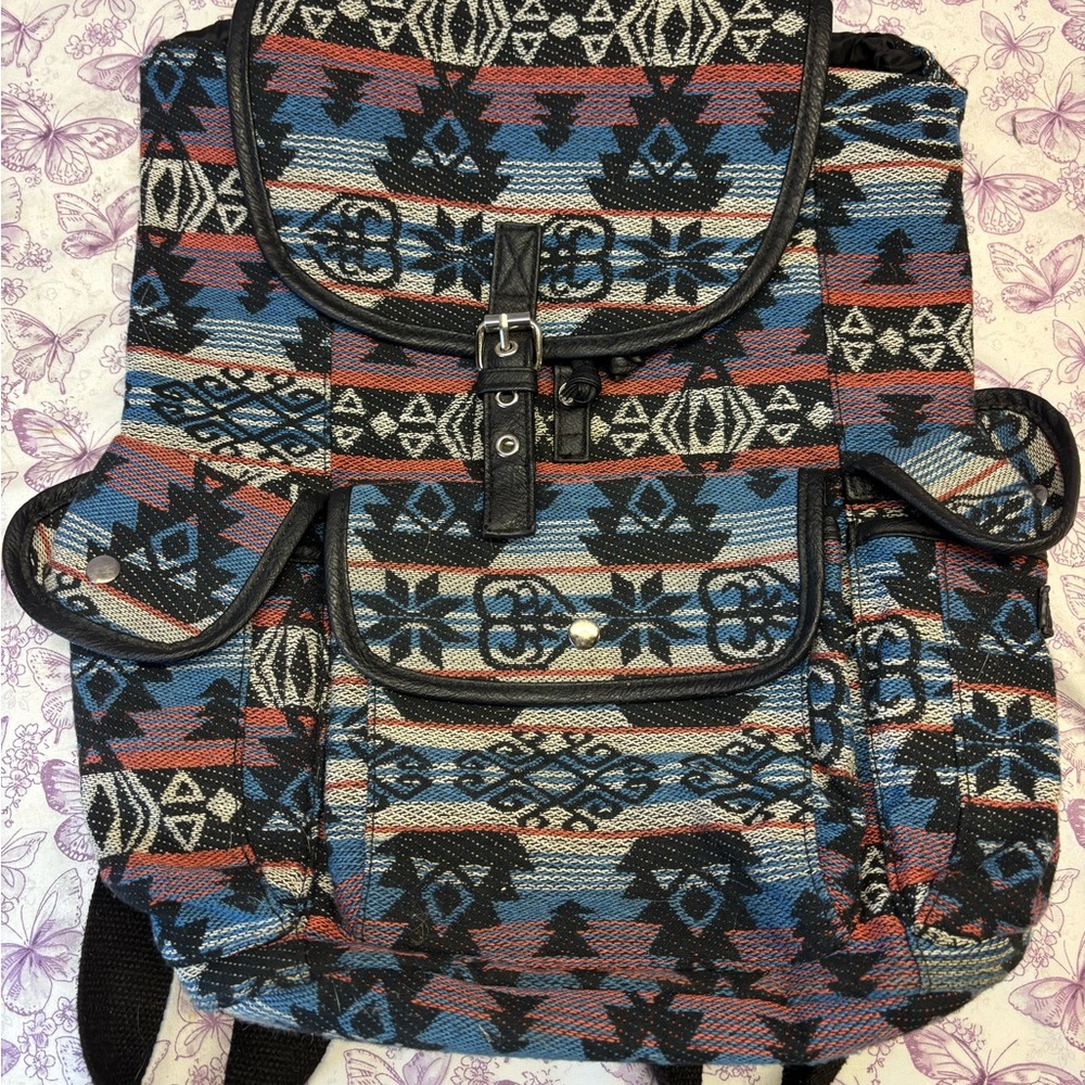 Tribal Pattern Backpack - Multicolor - image 1